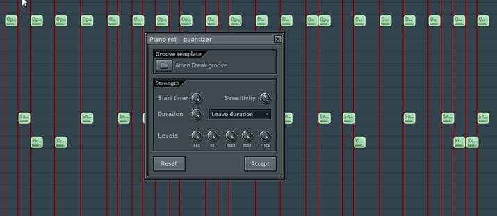Quantizing based on groove template