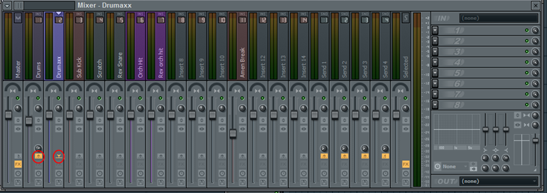Mixing drum tracks